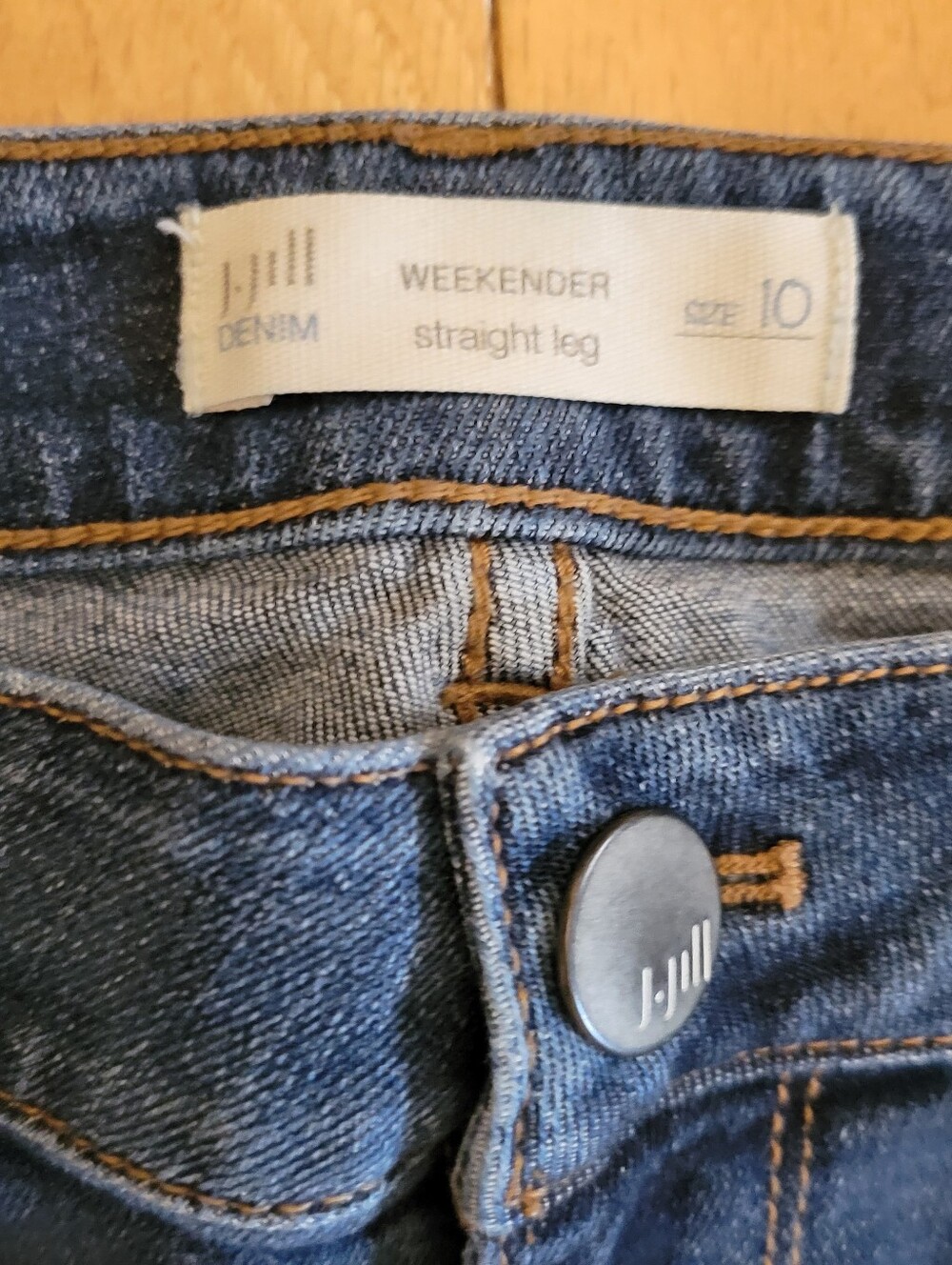 J. Jill Blue Weekender Straight Leg Denim Jeans Size 10 - Picture 4 of 4